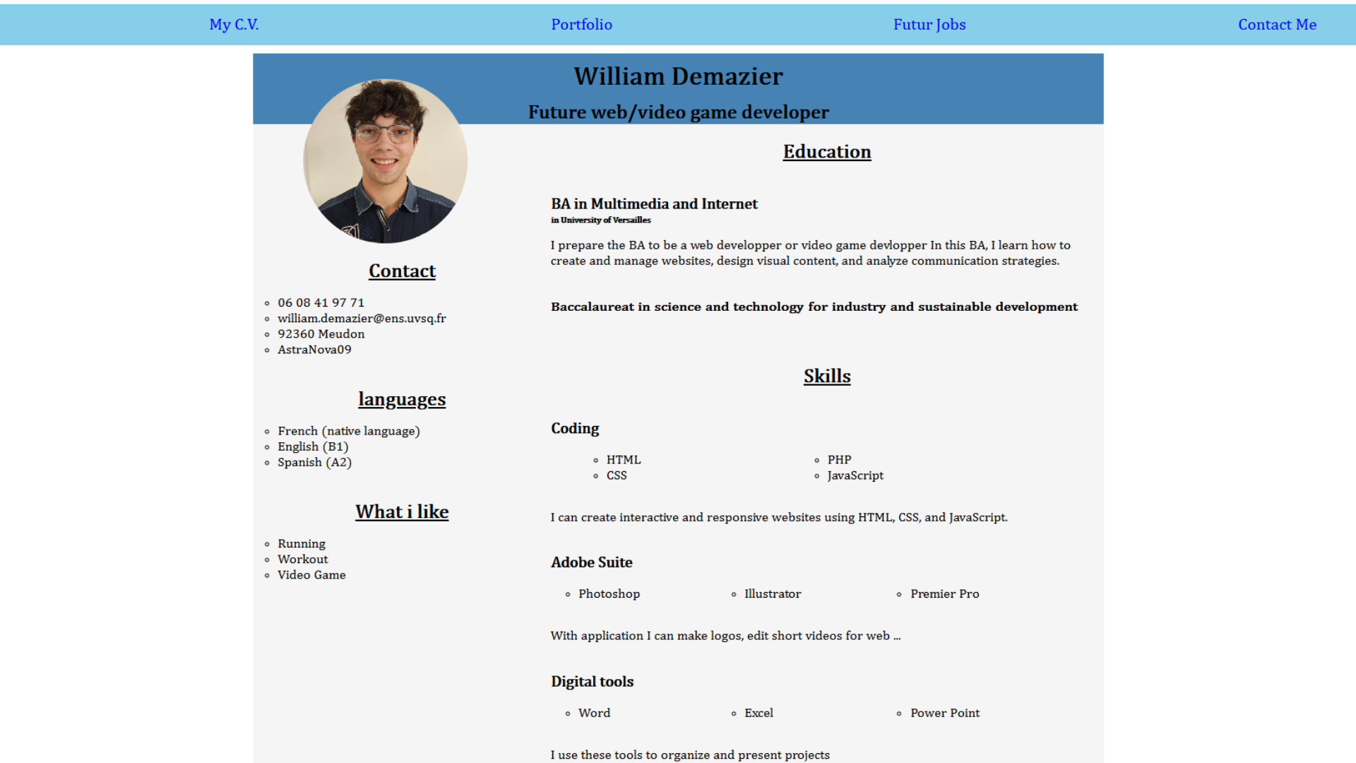 CV HTML/CSS
